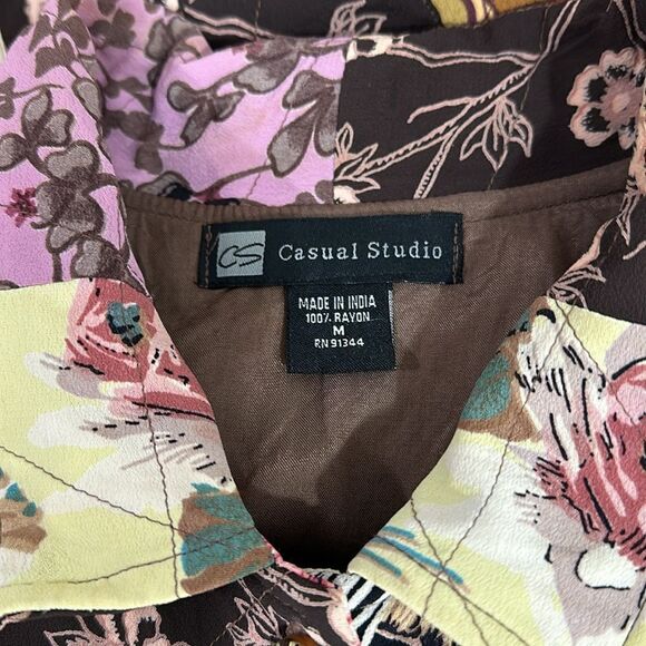 Casual Studio Vintage Patchwork Floral Print Button Up Jacket Size M - Picture 5 of 8
